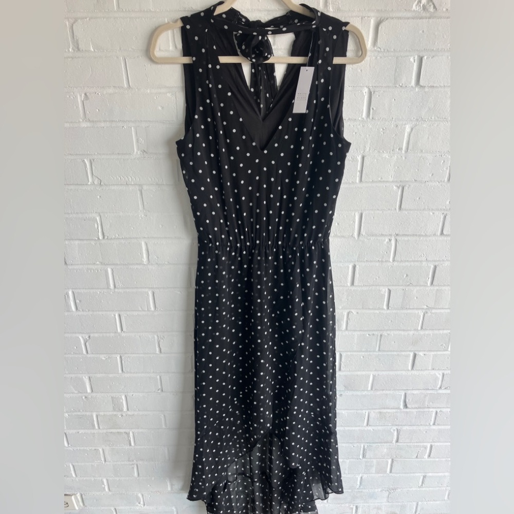 White House Black Market Black and White Polka Dot Maxi Dress.